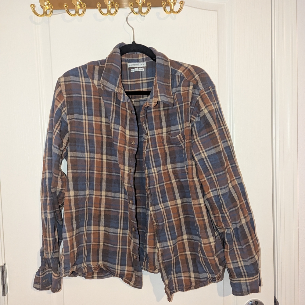 Plaid Button-Up Shirt
